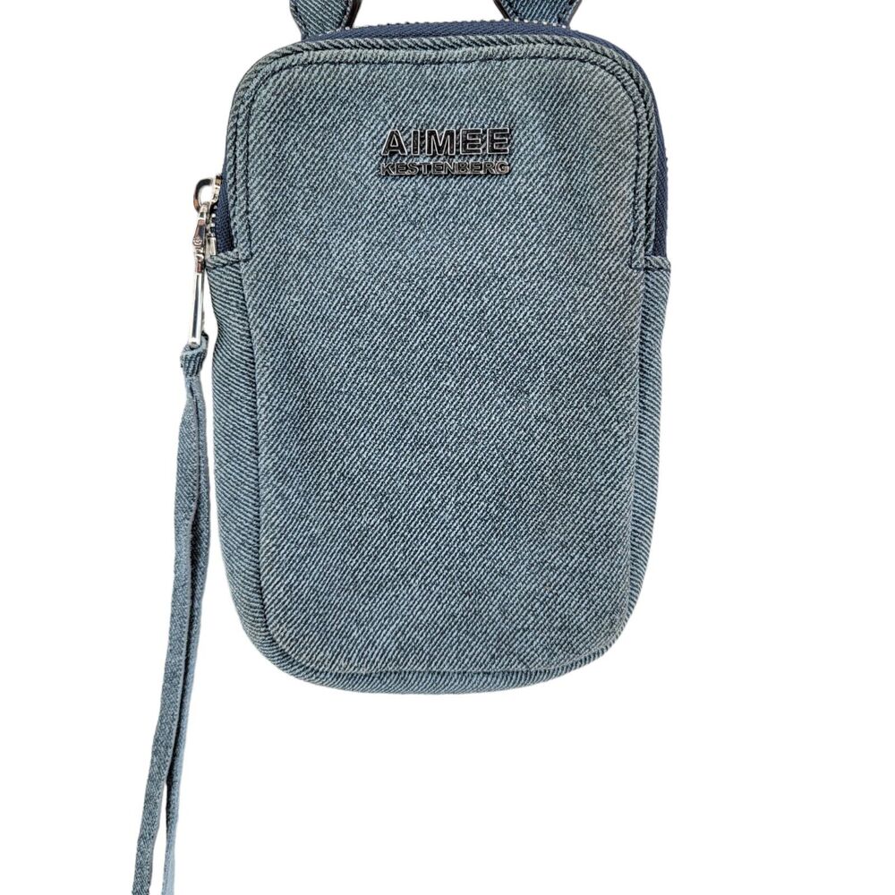 Aimee Kestenberg Crossbody Purse Small Denim Adjustable Nylon Strap